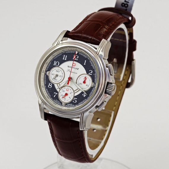 Soyuz Chronograph Mechanical Watch: Skeleton Back