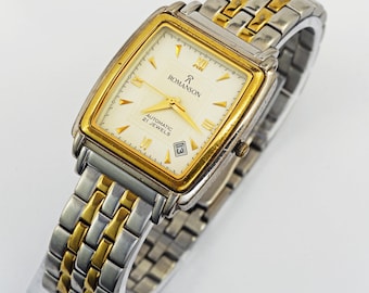 Romanson Automatic 21 Jewels 23K Gold Plated mens wristwatch date Miyota 8215