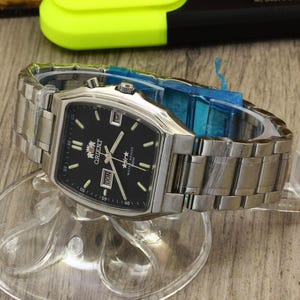 Orient 3 stars 50 m water resist Japan automatic mens stainless steel wristwatch