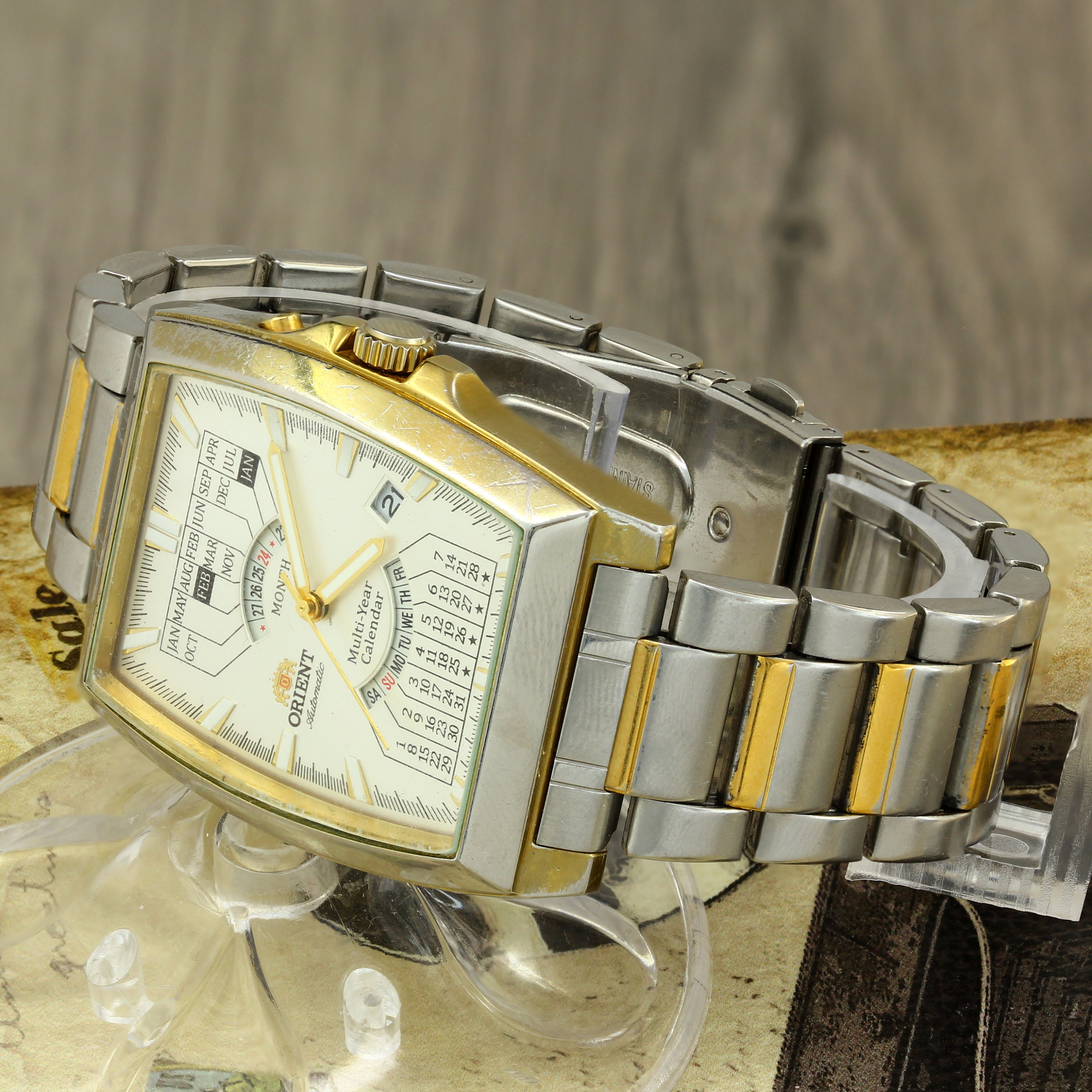 Orient Multi yaer Calendar WL EUAF A0 A CS Automatic Japan Men s Rectangular Wristwatch Caliber Orient 46D40 White Dial. Made in Japan Etsy