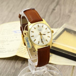 Poljot 2609/1303348 Sammlerstück 1970&#39;s UdSSR vergoldete Armbanduhr Box und docs