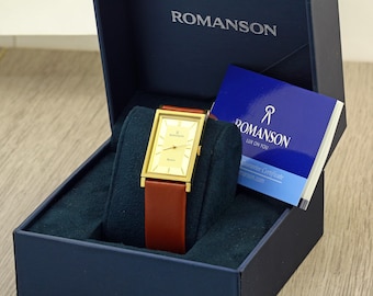 Romanson Modish Swiss Quartz Unisex wristwatch gold plated sapphire DL3124M