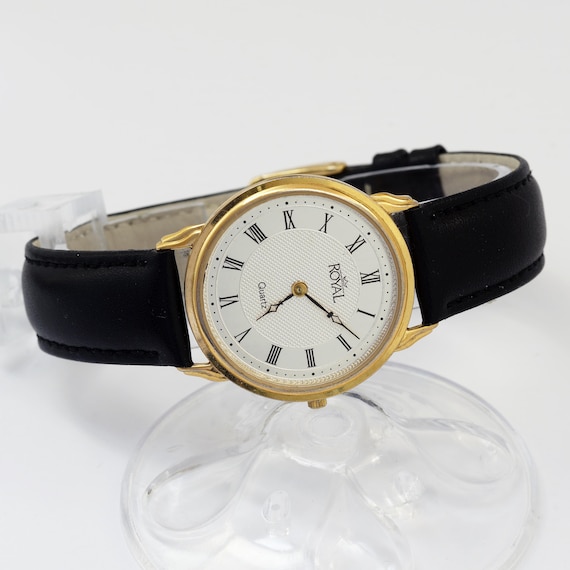 Royal quartz wristwatch Swiss Parts stainless steel back rare classic design