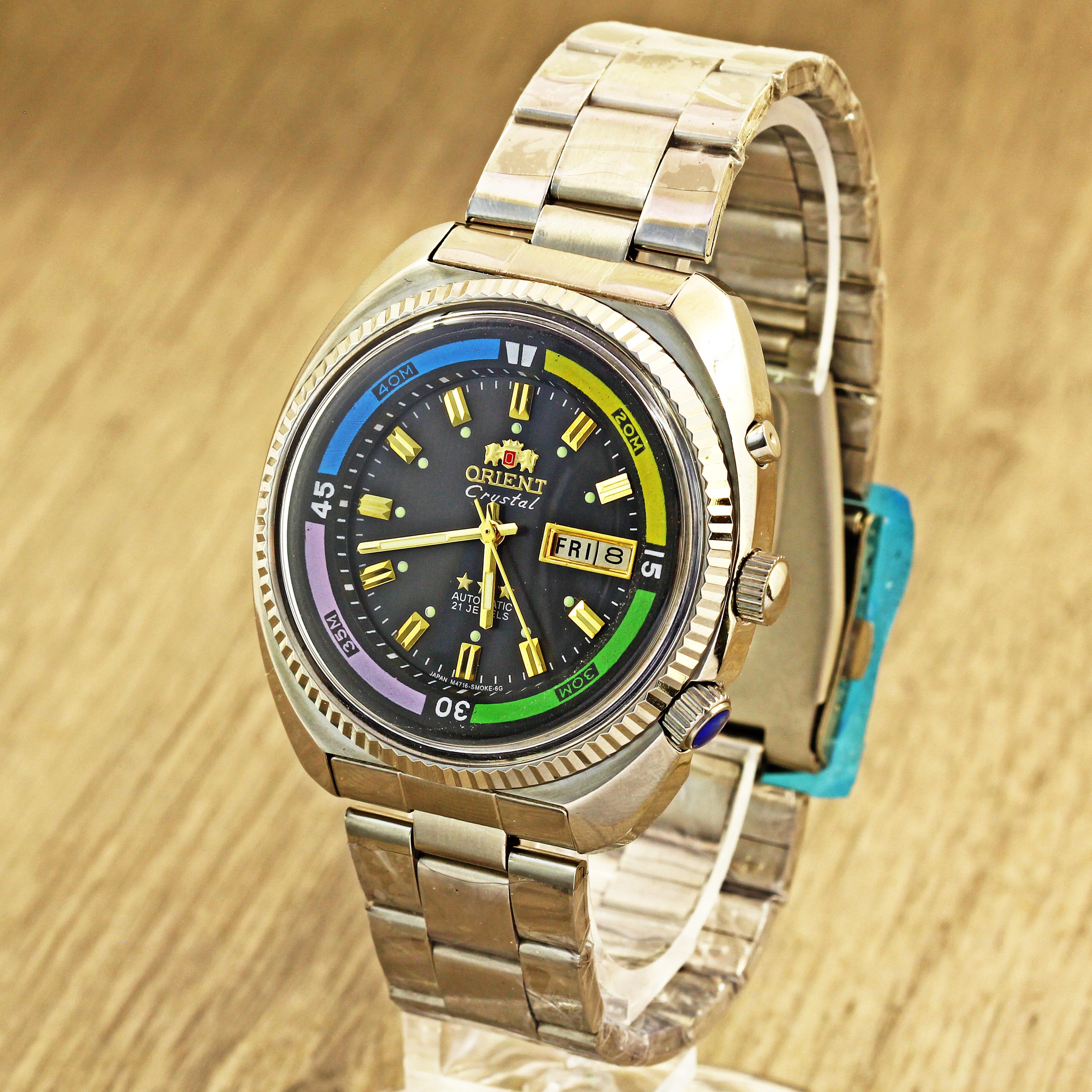 NEW Orient Crystal 3 Stars LH L469728 Automatic Mens Stainless