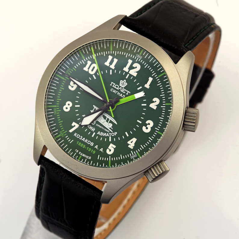 NEW Poljot Signal alarm 2612.1 Russian aviator mechanical USSR wristwatch WR image 7