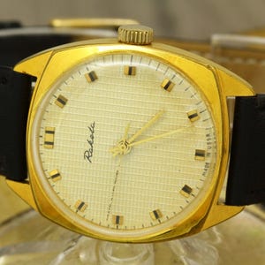 Raketa 2609.1 Ussr Soviet vintage mechanical mens gold plated Au wristwatch