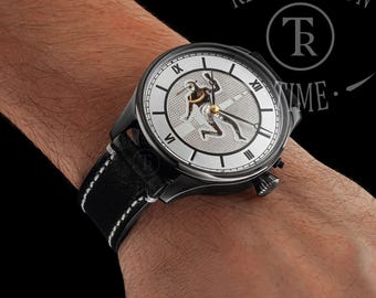 Swiss made movement marriage mechanical wristwatch Memento mori skeleton stainless steel