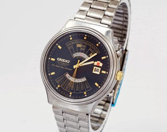 Orient New multi year calendar college automatic 46D40 21J Vintage wristwatch