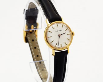 Vintage 1960s Zenith Ladies wristwatch 20 Microns Gold Plated EPSA Case Swiss