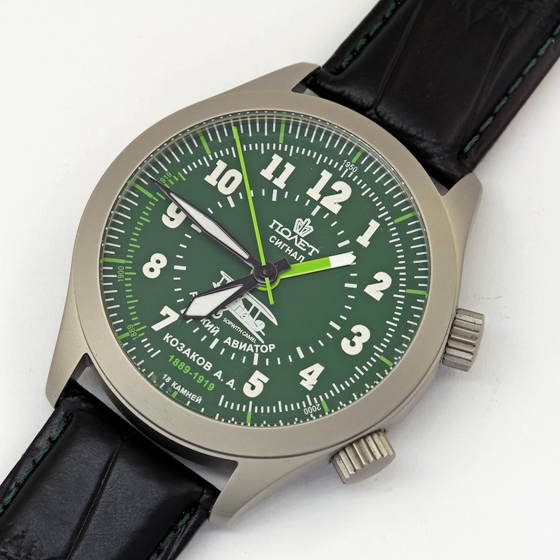 NEW Poljot Signal alarm 2612.1 Russian aviator mechanical USSR wristwatch WR image 3