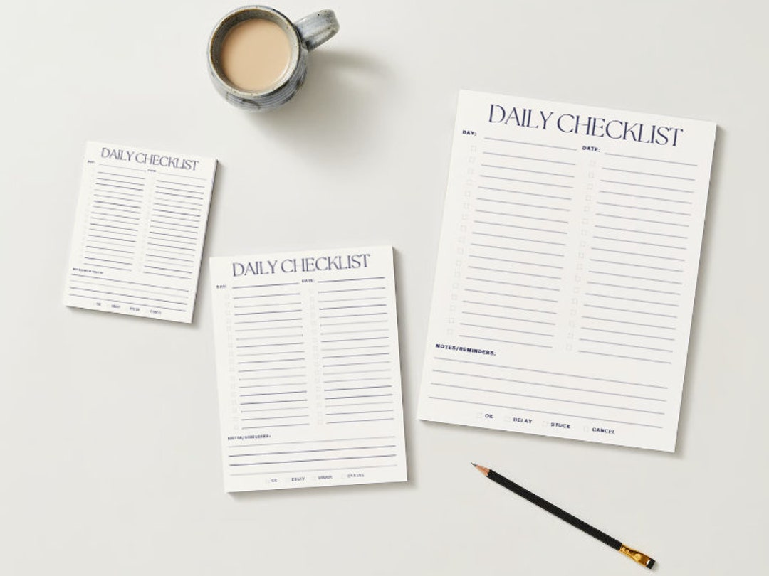 Printable Daily Checklist Etsy