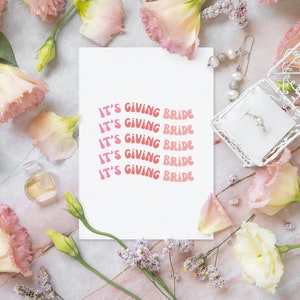 Sta regalando la carta di fidanzamento per matrimonio alla sposa / Estetica rosa retrò / Appena fidanzato sposato stampabile / Biglietto di congratulazioni / Download digitale