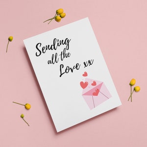 Envío de todas las Tarjetas de Amor / Tarjeta Imprimible para Seres Queridos, Familiares y Amigos / Tarjeta Linda y Pensativa / Tarjeta de Mejores Deseos / Pensando en Ti