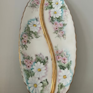Beautiful German hand painted porcelain dish