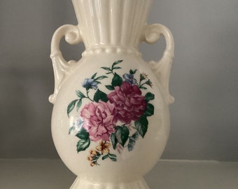 Royal Copley ivory floral vase