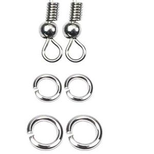 Puede incluir: Un conjunto de componentes de pendientes plateados, que incluyen dos ganchos para la oreja, dos anillos peque&ntilde;os, dos anillos m&aacute;s grandes y dos topes transparentes. Para la creaci&oacute;n de joyas DIY.