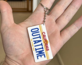 Brelok do kluczy/torebki z tablicą rejestracyjną OUTATIME