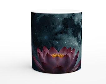 Lotus Flower Mug: Ceramic Cup with Elegant Floral Design