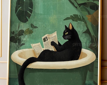 Divertido cuadro de rana para el baño, estampado de rana con toalla, decoración de baño original, póster de rana vintage, lámina decorativa de animales con un toque peculiar.