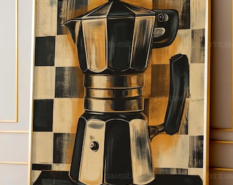 Espresso Art Kitchen Poster Retro Coffee Print French Italian Cafe Wall Decor Printable Art for Kitchen Aesthetic Apartment Print