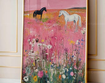 Pink Cowgirl Print, So Chic Cowgirls Poster, Coastal Cowgirl Art, Vintage Boho Wall Art, Horse Art Print, Countryside Digital Art