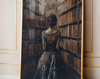 Vintage Book Art, Dark Academia Wall Art, Reading Nook Decor, Dorm Room Art, Vintage Printable, Beauty And The Beast Decor Art