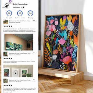 Maximalist Wall Art, Printable Abstract Wall Art, Eclectic Digital Wall Art, Colourful Trendy Decor, Digital Download Art image 2