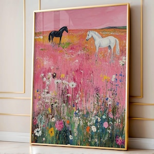 Pink Cowgirl Print, So Chic Cowgirls Poster, Coastal Cowgirl Art, Vintage Boho Wall Art, Horse Art Print, Countryside Digital Art