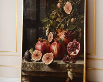 Pomegranate Kitchen Print: Dark Academia, Cottagecore Wall Art (Digital Download)
