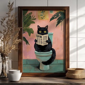 Cat Reading Poster, Poster or Canvas Print, Cats Reading Books, Study Room Wall Art, Reading Room Art, Book Lover Decor, Reading Fan, Monet