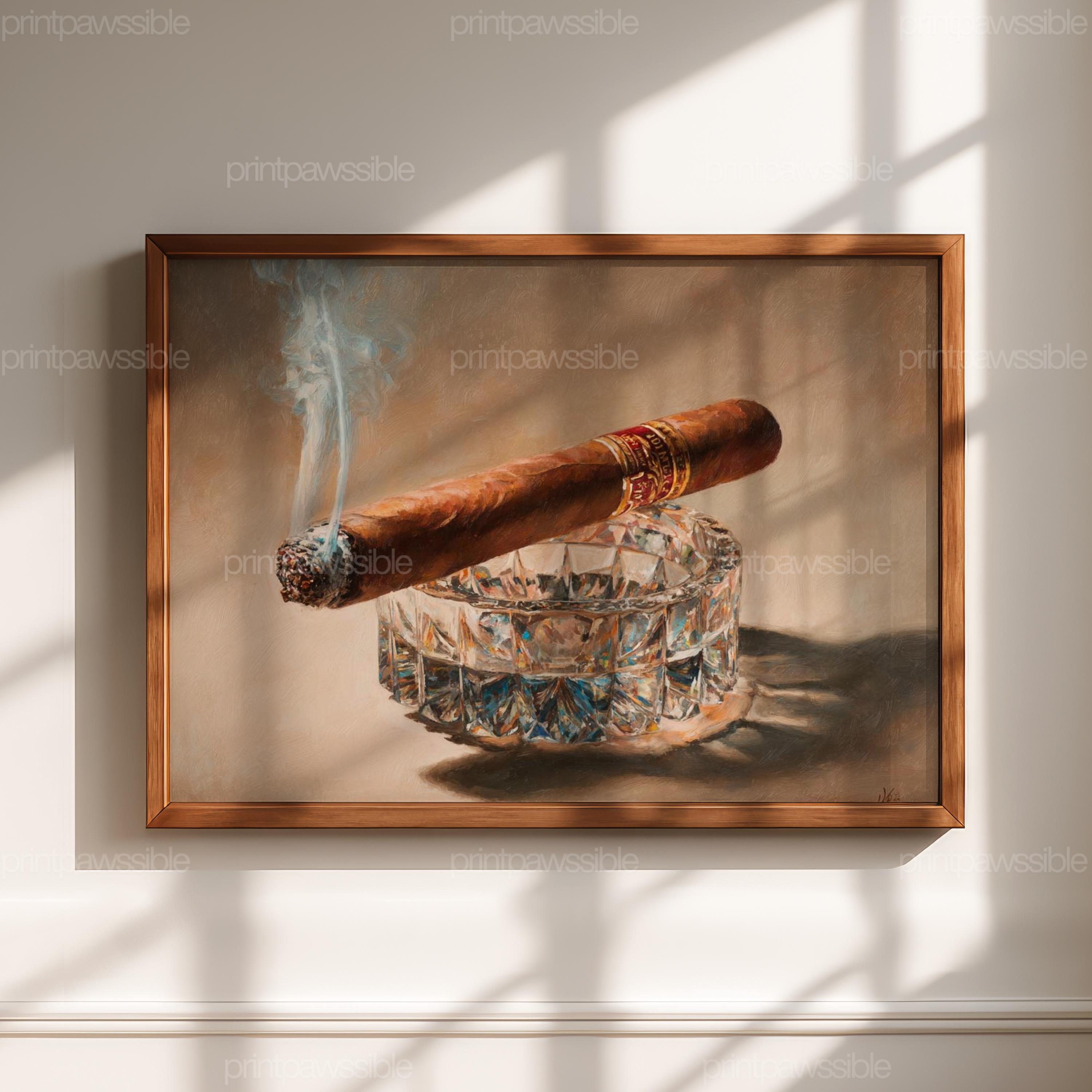 furnishing tobacco to a minor Sales Cigar and Ashtray Painting, Vintage
