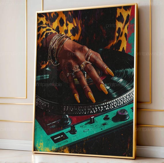 Black Woman Wall Art, Black Girl Wall Art, Music Art, Y2K Art, African American Art, Song Lover, Fashion, Black Girl Art, Digital Art