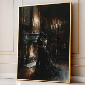 Pintura da Academia Negra: Arte de parede de biblioteca vintage (download digital)