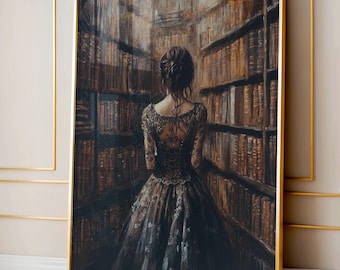 Dark Academia Beauty and The Beast Art Print: Vintage Book Decor (Digital Download)