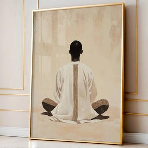 Black Spiritual Art Print, African Prayer Poster, Afrocentric Wall Art, Minimalist Faith Art, Traditional African Art Decor