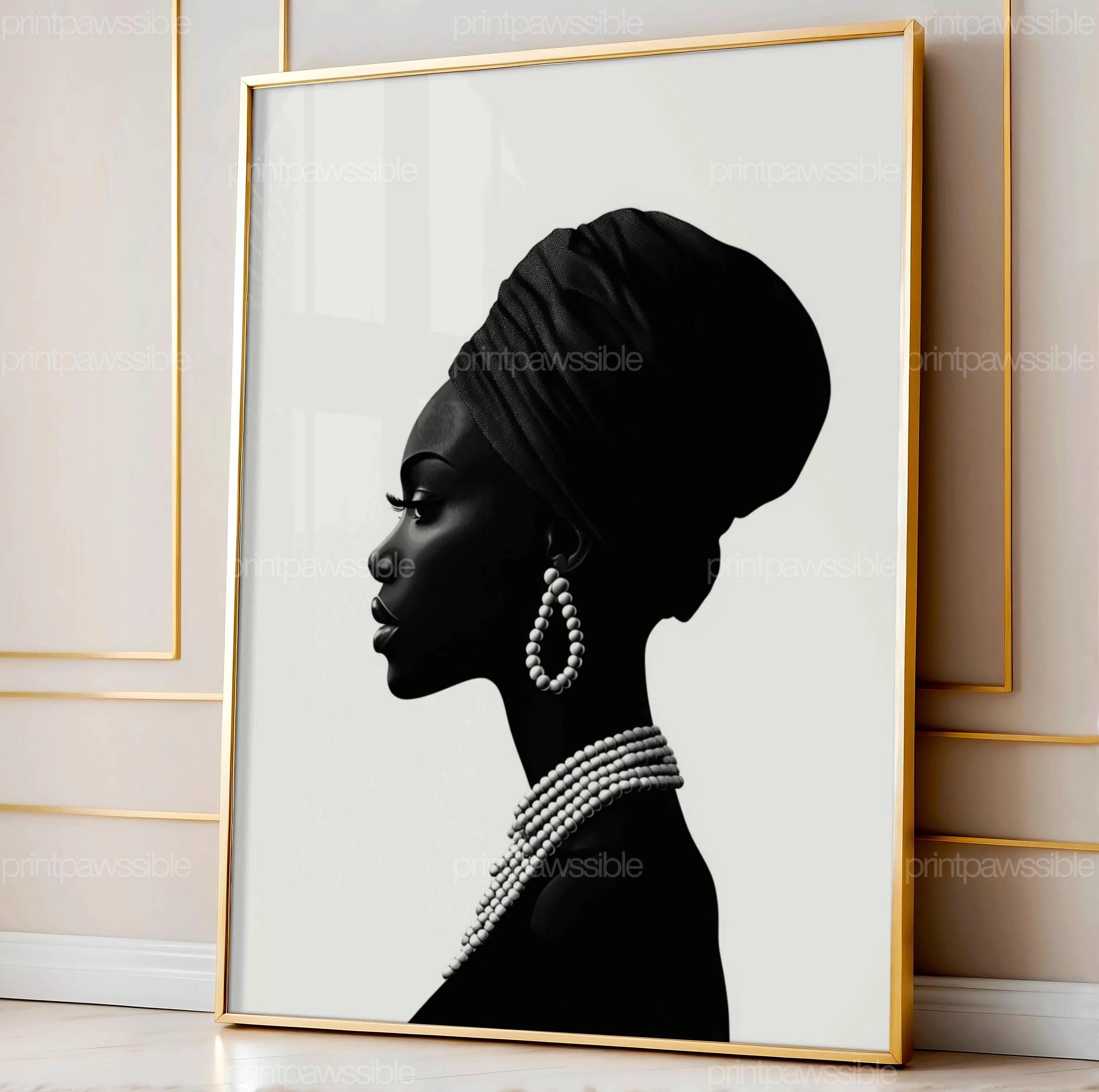 Afrocentric Wall Art Set of 6, Contemporary Black Woman & Family Prints ...
