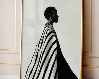 Minimalist Print Art, Contemporary Artwork, Ethnic Print Art, Black Woman, Abstract African Woman, African Art, Afrocentric Wall Decor