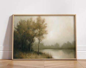 Dunkel Stimmung Herbst Wand Kunst, Vintage Landschaft Wandkunst, Stimmungsvolle Landschaft, Rustikale Landschaft, Bauernhaus druckbare Kunst