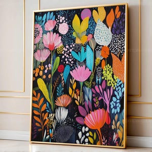 Maximalist Wall Art, Printable Abstract Wall Art, Eclectic Digital Wall Art, Colourful Trendy Decor, Digital Download Art image 1