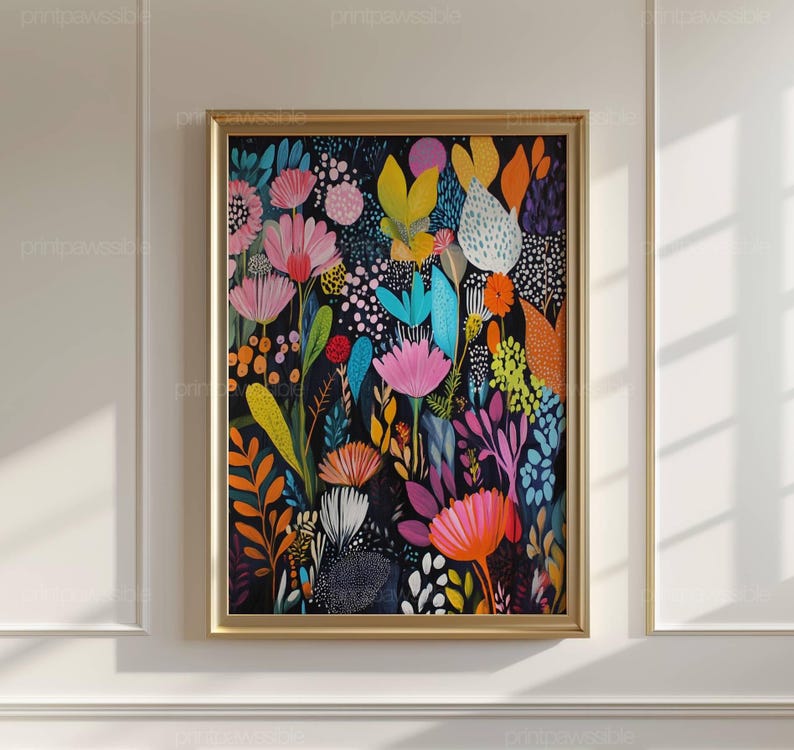 Maximalist Wall Art, Printable Abstract Wall Art, Eclectic Digital Wall Art, Colourful Trendy Decor, Digital Download Art image 3