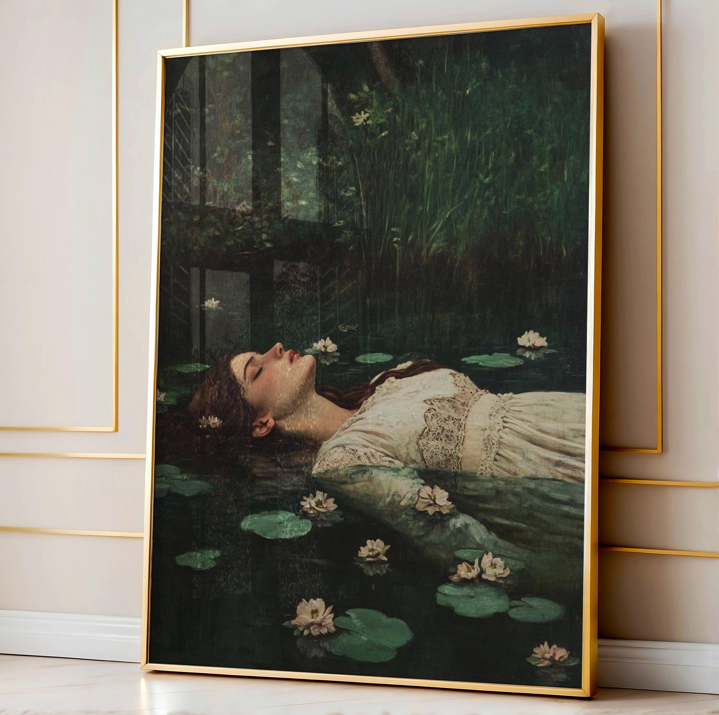Classic Painting Ophelia By Friedrich Heyser Antique Print Wall Art Wall Decor Art Prints Paintings To Gift Painting Arts
