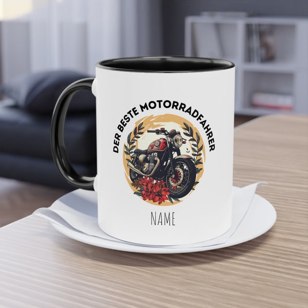 Der Beste Motorradfahrer Becher | The Best Motorcyclist Mug | Motorradfahrer Tasse | Personalisiertes Geschenk | Name Kaffeetasse