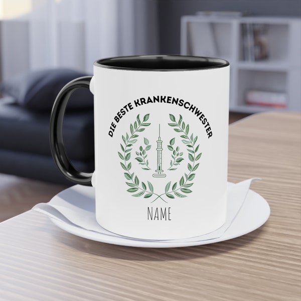 Die Beste Krankenschwester Becher | The Best Nurse Mug | Krankenschwester Tasse | Personalisiertes Geschenk | Name Kaffeetasse