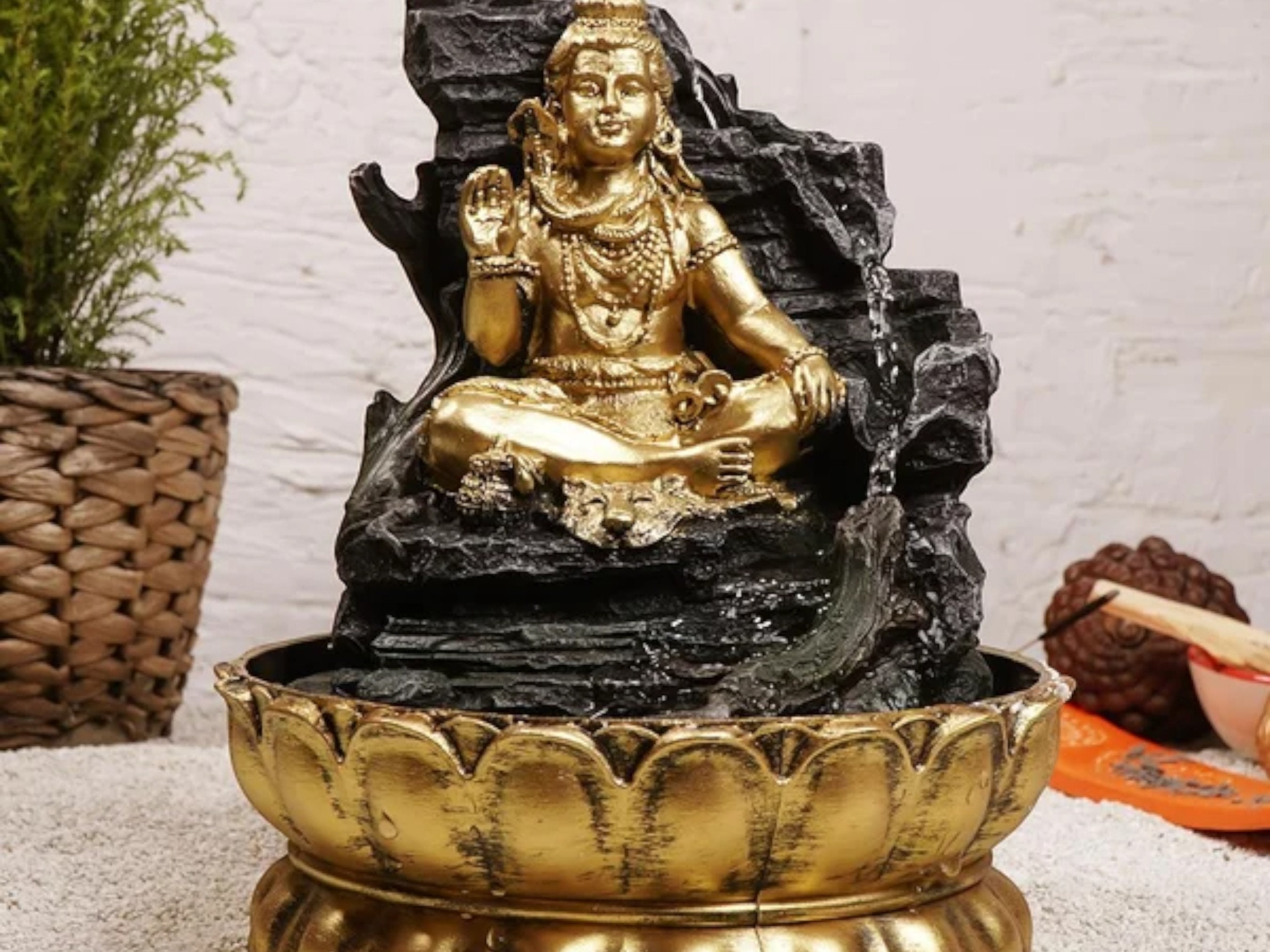 Zen Shiva Waterfall Fountain - Tranquil Home Decor