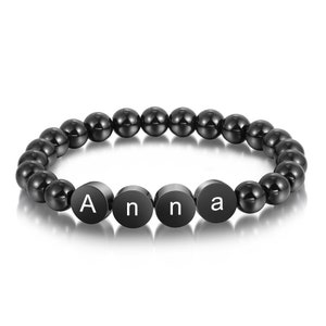 Engraved Stainless Steel Bead Bracelet for Father&#39;s Day