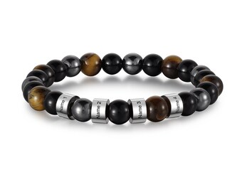 Handcrafted Custom Volcanic Stone Bracelet - Personalized Lava Bead Jewelry