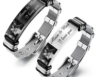 Custom Stainless Steel Men&#39;s Bracelet - Personalized Stylish Accessory