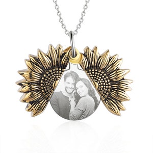 Custom Sunflower Necklace - Personalized Floral Jewelry
