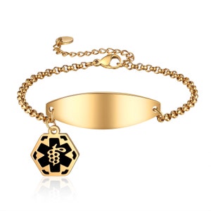Personalized Medical Bracelet - Custom Name and Medical Information Bracelet