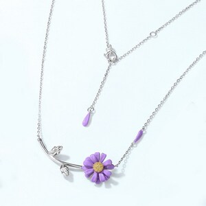 925 Sterling Silver Little Daisy Necklace - Delicate Flower Pendant